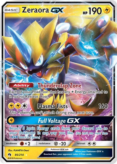 Zeraora GX 86 — Lost Thunder
