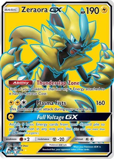 Zeraora GX (Full Art) 201 — Lost Thunder