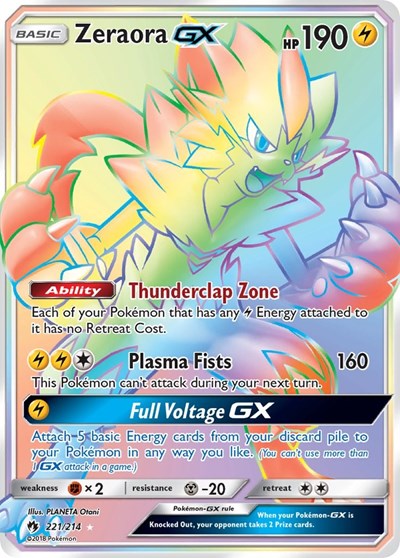 Zeraora GX (Secret) 221 — Lost Thunder
