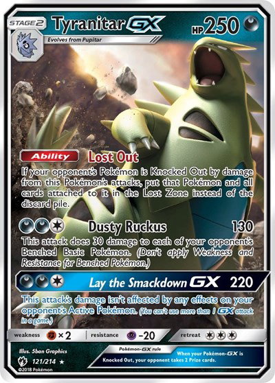 Tyranitar GX 121 — Lost Thunder