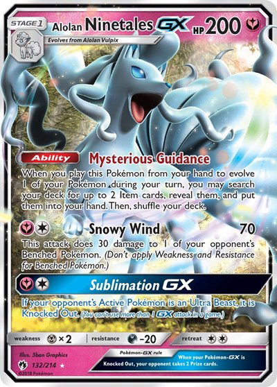 Alolan Ninetales GX 132 — Lost Thunder
