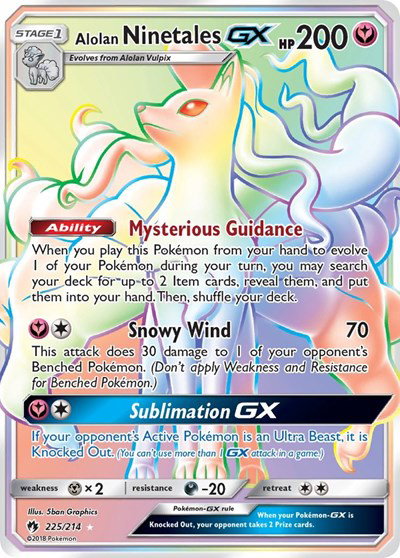 Alolan Ninetales GX (Secret) 225 — Lost Thunder