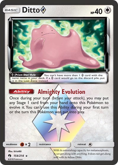 Ditto Prism Star 154 — Lost Thunder