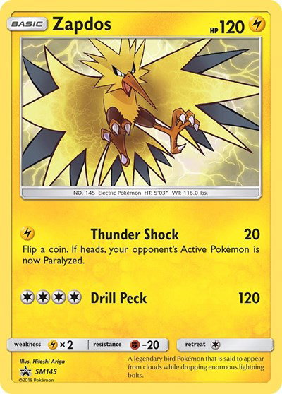 Zapdos SM145 — Sun & Moon Promo