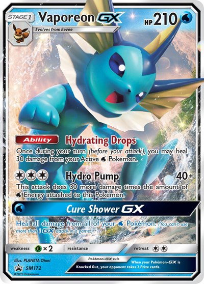 Vaporeon GX SM172 — Sun & Moon Promo