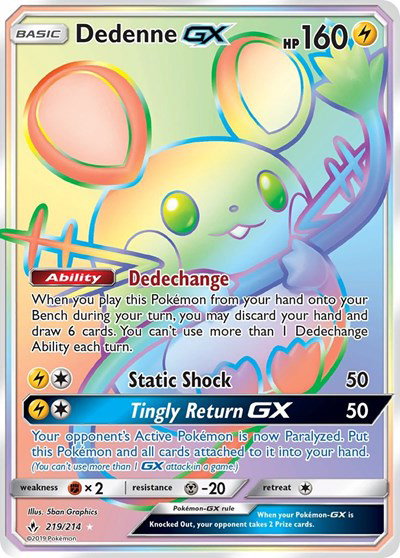 Dedenne GX (Secret) 219 — Unbroken Bonds