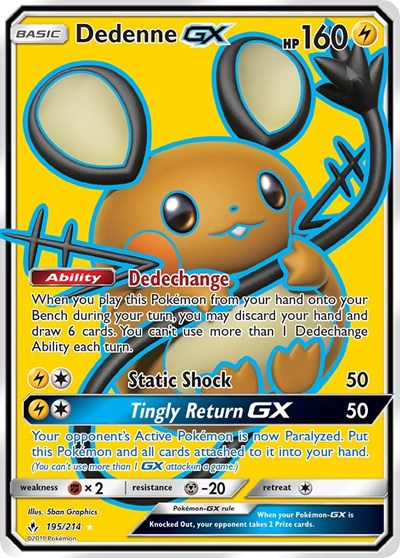 Dedenne GX (Full Art) 195 — Unbroken Bonds