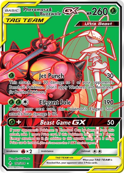 Pheromosa & Buzzwole GX (191) (Full Art) 191 — Unbroken Bonds