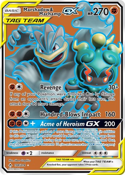 Marshadow & Machamp GX (198) (Full Art) 198 — Unbroken Bonds
