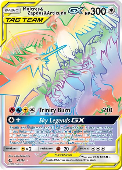 Moltres & Zapdos & Articuno GX (Secret) (PSA 10)