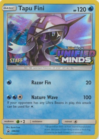 Tapu Fini (Staff Prerelease) SM203 — Sun & Moon Promo
