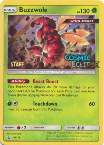 Buzzwole (Staff Prerelease) SM218 — Sun & Moon Promo