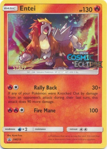 Entei (Staff Prerelease) SM219 — Sun & Moon Promo