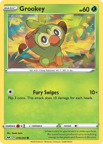 Grookey (010) 010/202 — Sword & Shield Base Set