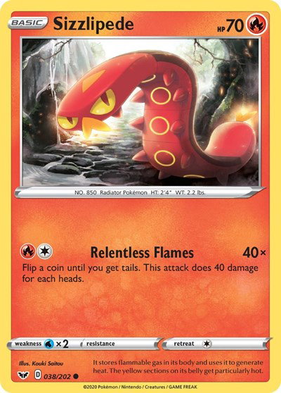 Sizzlipede (038) 038/202 — Sword & Shield Base Set