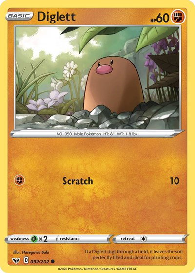 Diglett 092/202 — Sword & Shield Base Set
