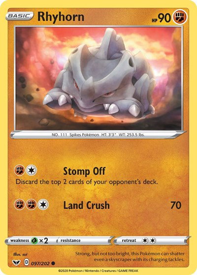 Rhyhorn (097) 097/202 — Sword & Shield Base Set