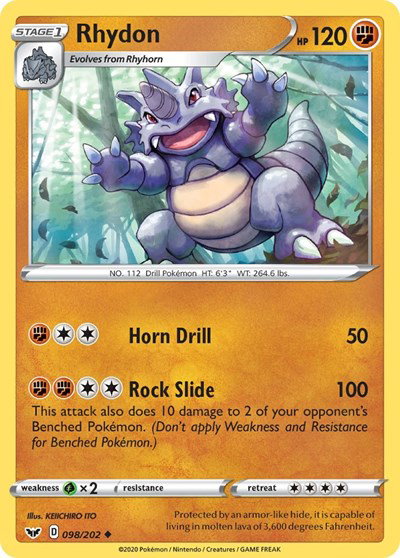 Rhydon 098/202 — Sword & Shield Base Set