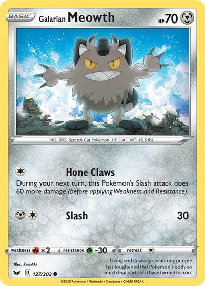 Galarian Meowth 127/202 — Sword & Shield Base Set