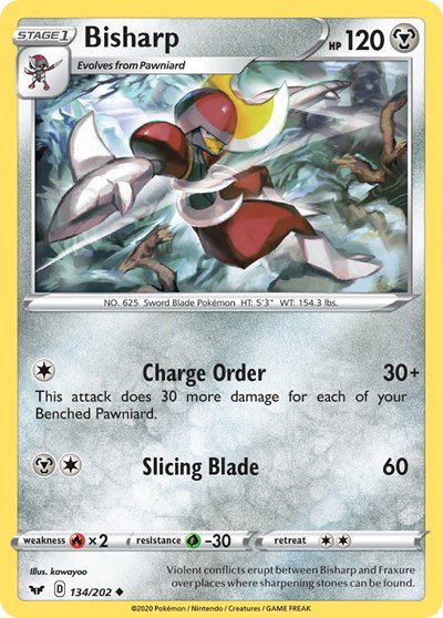 Bisharp 134/202 — Sword & Shield Base Set