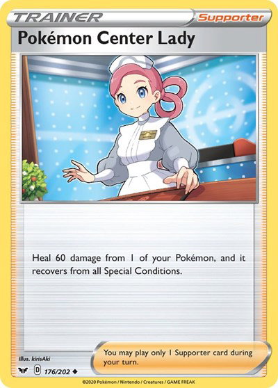 Pokemon Center Lady 176/202 — Sword & Shield Base Set