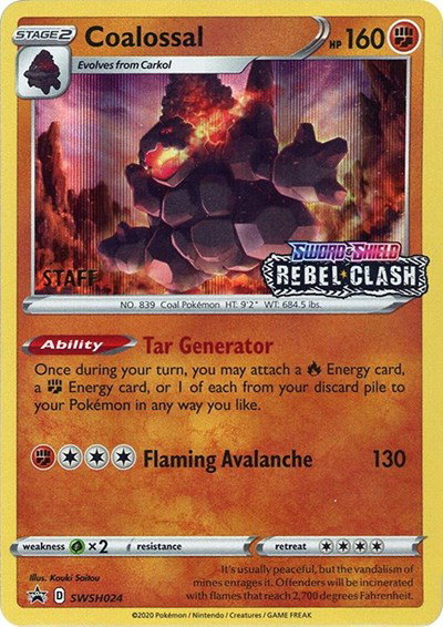 Coalossal (Prerelease) [Staff] SWSH024 — Sword & Shield Promo