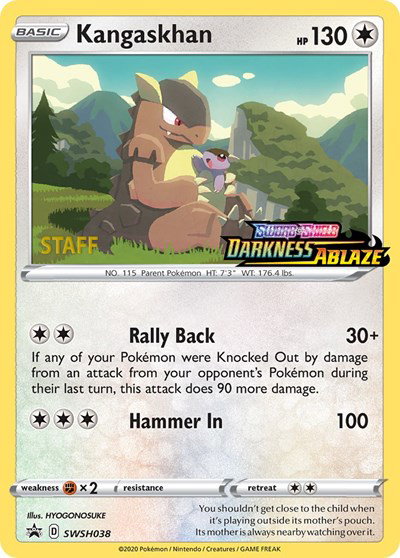 Kangaskhan (Prerelease) [Staff] SWSH038 — Sword & Shield Promo