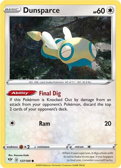 Dunsparce 137/189 — Darkness Ablaze