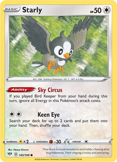 Starly 145/189 — Darkness Ablaze