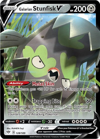 Galarian Stunfisk V 128/189 — Darkness Ablaze