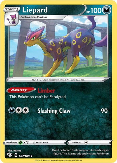 Liepard 107/189 — Darkness Ablaze