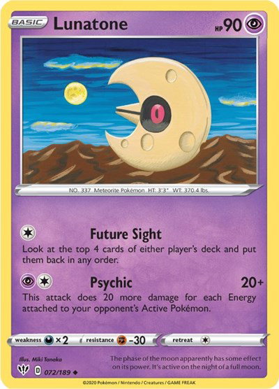 Lunatone 072/189 — Darkness Ablaze