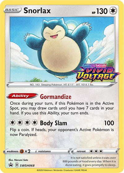 Snorlax (Prerelease) SWSH068 — Sword & Shield Promo