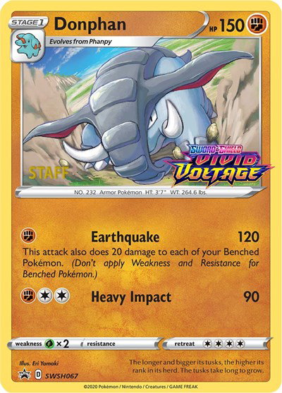 Donphan (Prerelease) [Staff] SWSH067 — Sword & Shield Promo