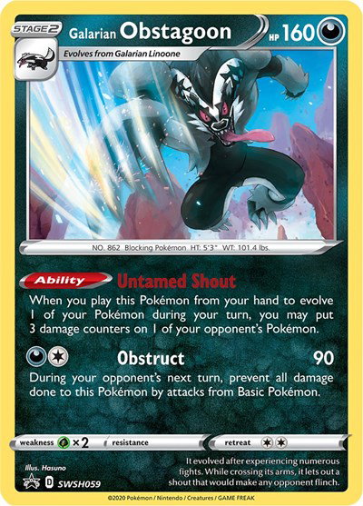 Galarian Obstagoon SWSH059 — Sword & Shield Promo