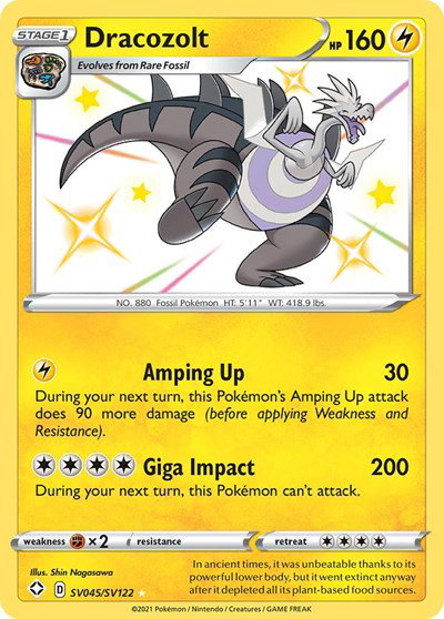 Dracozolt SV045/SV122 — Shining Fates: Shiny Vault