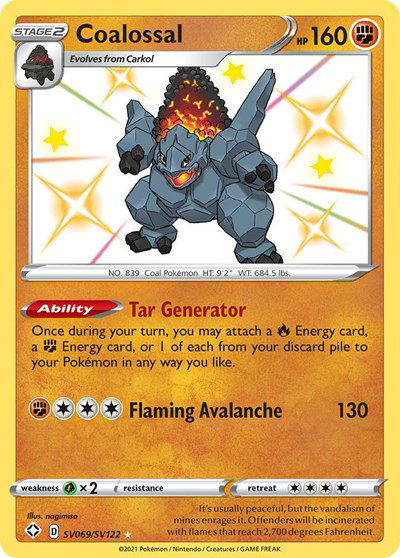 Coalossal SV069/SV122 — Shining Fates: Shiny Vault