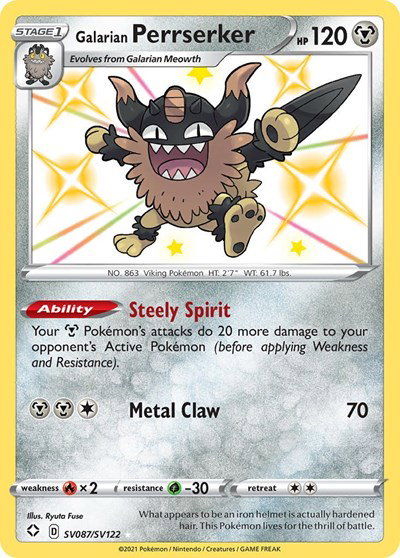 Galarian Perrserker SV087/SV122 — Shining Fates: Shiny Vault