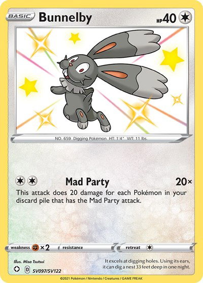 Bunnelby SV097/SV122 — Shining Fates: Shiny Vault