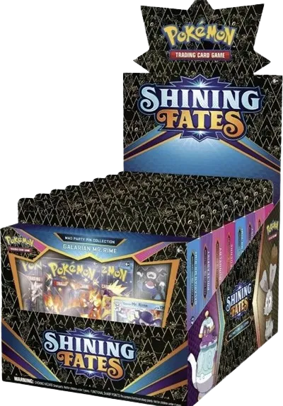 Shining Fates Mad Party Pin Collection Display