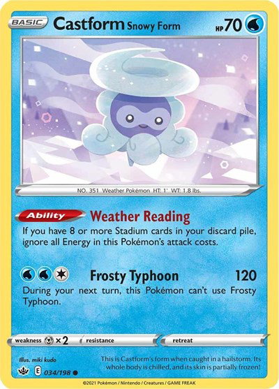 Castform Snowy Form 034/198 — Chilling Reign