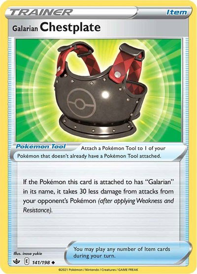Galarian Chestplate 141/198 — Chilling Reign