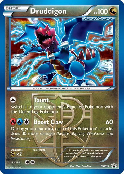 Druddigon (Team Plasma) (Cosmos Holo) BW80 — Black and White Promos