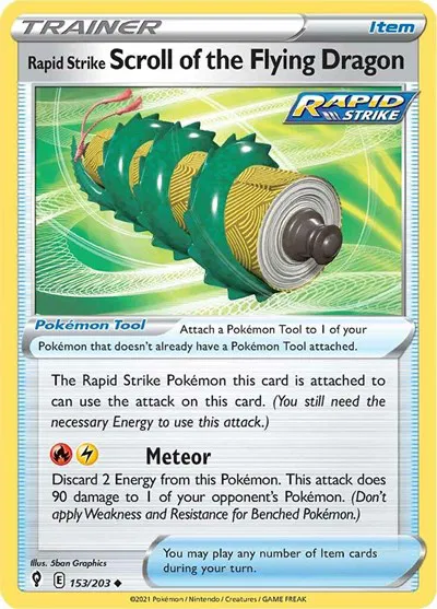 Rapid Strike Scroll of the Flying Dragon - 153/203 - Evolving Skies Pokemon - Collectr Rapid Strike Scroll of the Flying Dragon - 153/203 - Evolving Skies Pokemon - Collectr