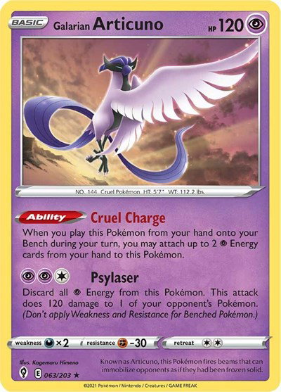 Galarian Articuno 063/203 — Evolving Skies