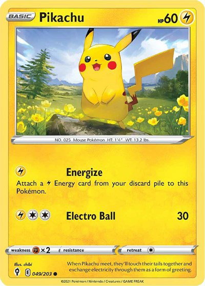Pikachu 049/203 — Evolving Skies
