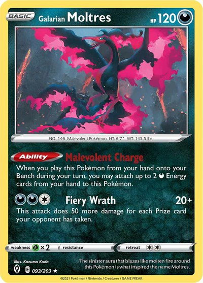 Galarian Moltres 093/203 — Evolving Skies