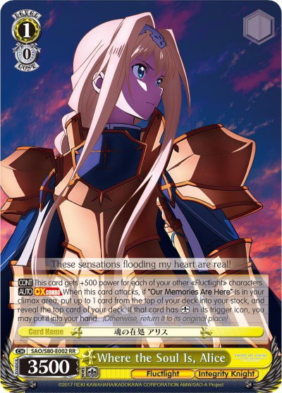Sword Art Online -Alicization- Vol.2 - Weiss Schwarz Card List and