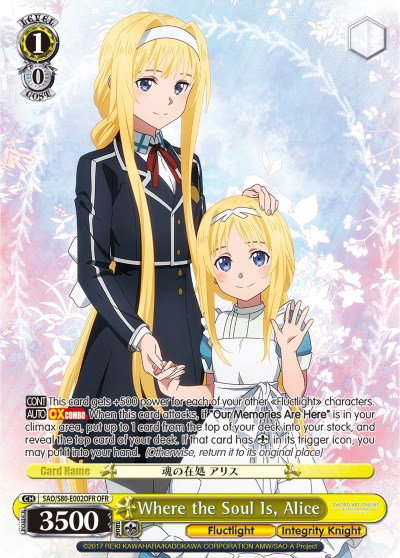 Sword Art Online -Alicization- Vol.2 - Weiss Schwarz Card List and