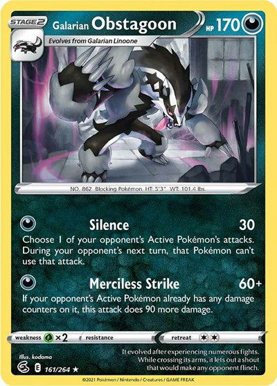 Galarian Obstagoon 161/264 — Fusion Strike